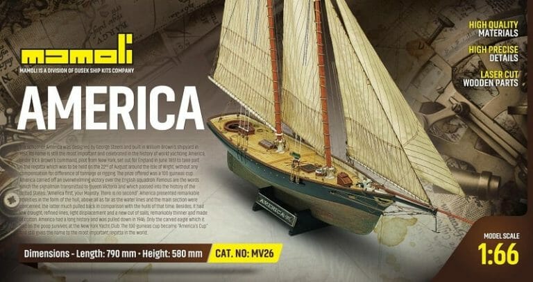 America - Mamoli Model Ship Kit - Detail 1-min