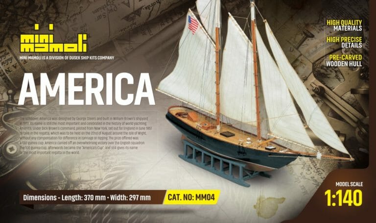 America - Mini Mamoli - Childrens Model Ship Kit - Detail 1-min