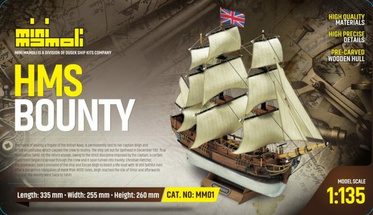 Bounty - Mini Mamoli - Childrens Model Ship Kit - Detail 1-min