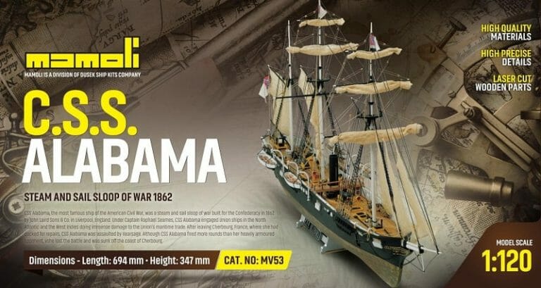 CSS Alabama - Mamoli Model Ship Kit - Detail 1-min