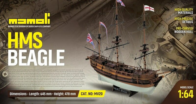 HMS Beagle Model Ship Kit Darwin's Brig - Mamoli (MV20) HMS Beagle Model Ship Kit Darwin's Brig - Mamoli (MV20)