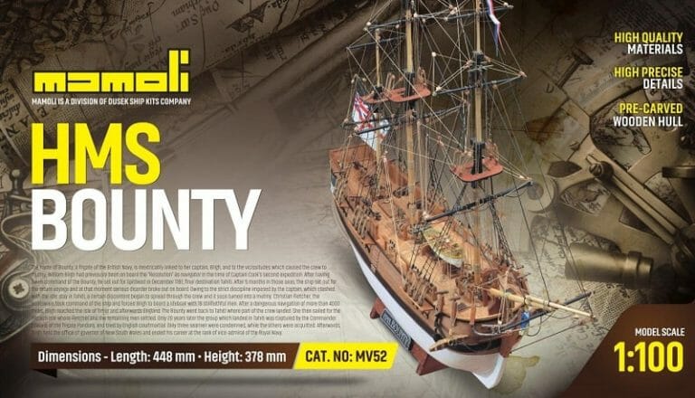 HMS Bounty - 1-100 - Mamoli Model Ship Kit - Detail 1-min