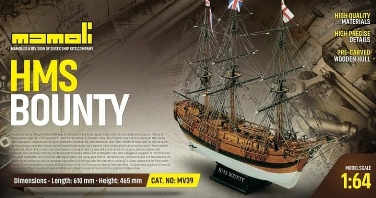 HMS Bounty - Mamoli Model Ship Kit - Detail 1-min