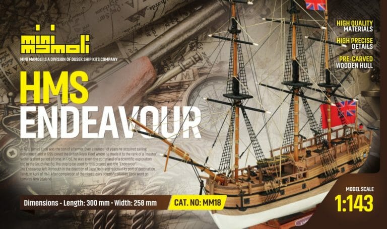 HMS Endeavour - Mini Mamoli - Childrens Model Ship Kit - Detail 1-min