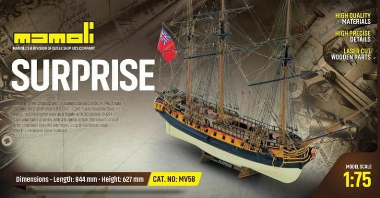 HMS Surprise - Mamoli Model Ship Kit - Detail 1-min