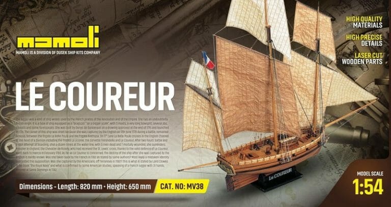 Le Coureur - Mamoli Model Ship Kit - Detail 1-min