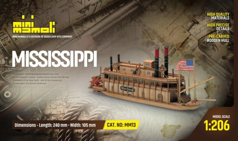 Mississippi - Mini Mamoli - Childrens Model Ship Kit - Detail 1-min