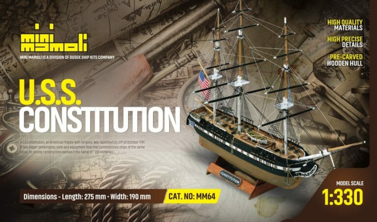 USS Constitution - Mini Mamoli - Childrens Model Ship Kit - Detail 1-min