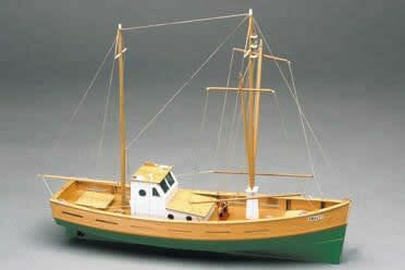 Wood Boat Model Vintage Boat Model Desktop Fishing Boat Ornament