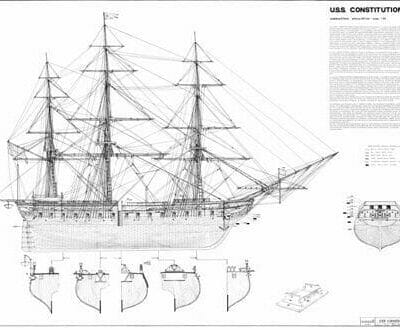 USS Constitution Model Ship Plans by Mamoli