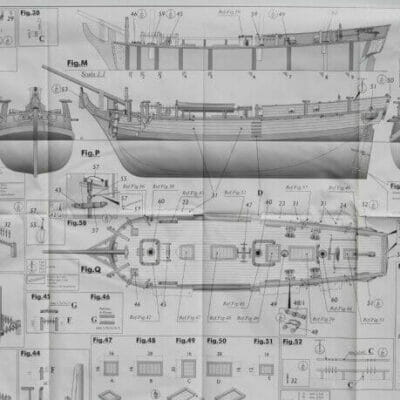 HMS Bounty Model Ship Plans by Mamoli