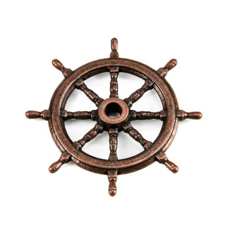 Model Ship Wheel Metal Brown (1)