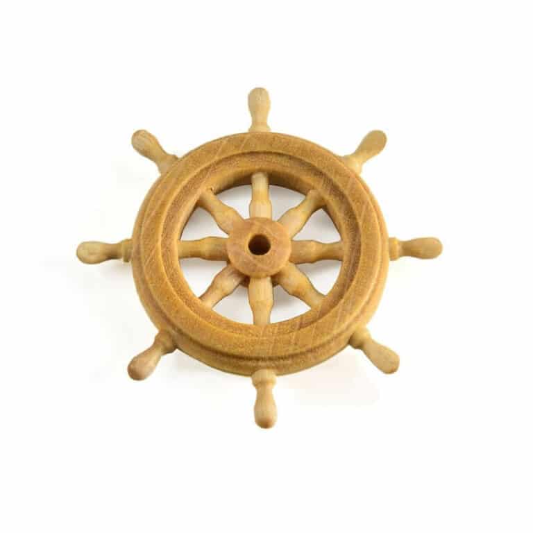 Model Ship Wheel Wood Yellow