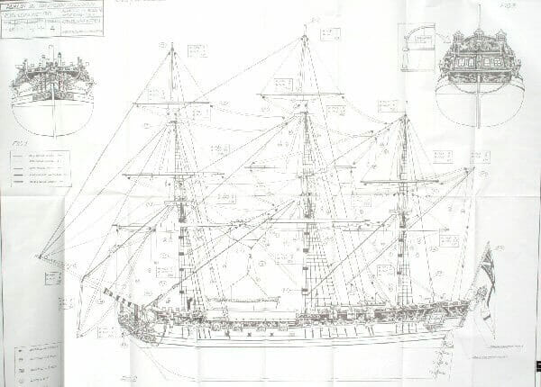 Royal Caroline Model Ship Plans