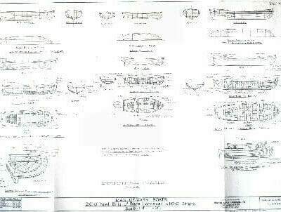 Yawl 26 ft with 22 ft Longboat and 16 ft Dinghy Underhill Model Plans