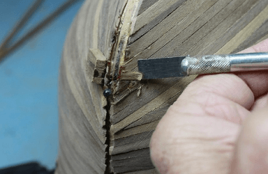 Resealing Planks on the Stem of A Bluff Bow Model Ship 11