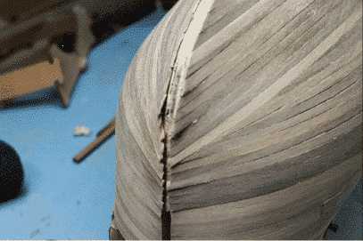 Resealing Planks on the Stem of A Bluff Bow Model Ship 2