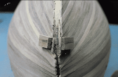 Resealing Planks on the Stem of A Bluff Bow Model Ship 8