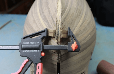 Resealing Planks on the Stem of A Bluff Bow Model Ship 9