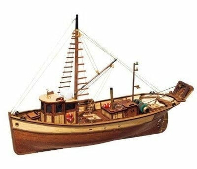 Wood Boat Model Vintage Boat Model Desktop Fishing Boat Ornament