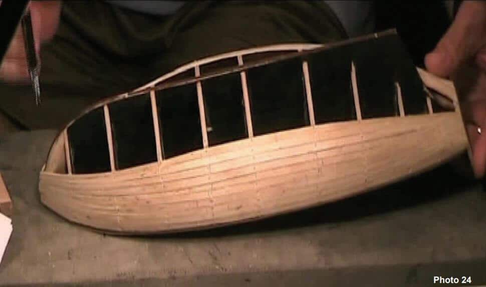 How To Plank The Hull of a Sharp Bow Model Ship 23