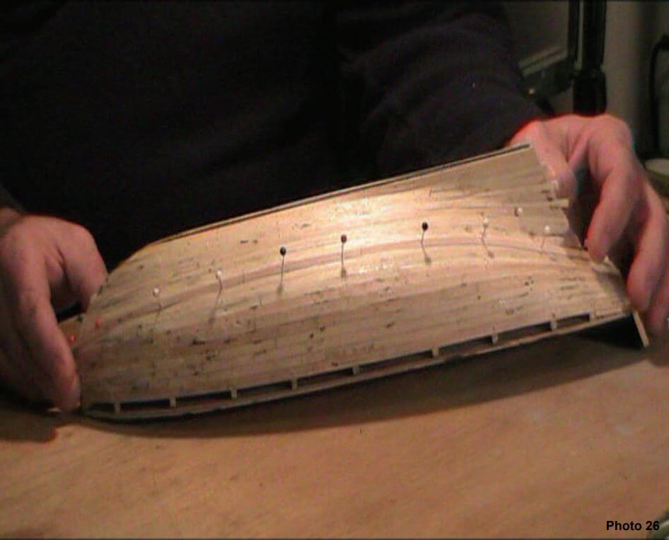 How To Plank The Hull of a Sharp Bow Model Ship 26