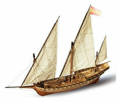 wooden model sailboat